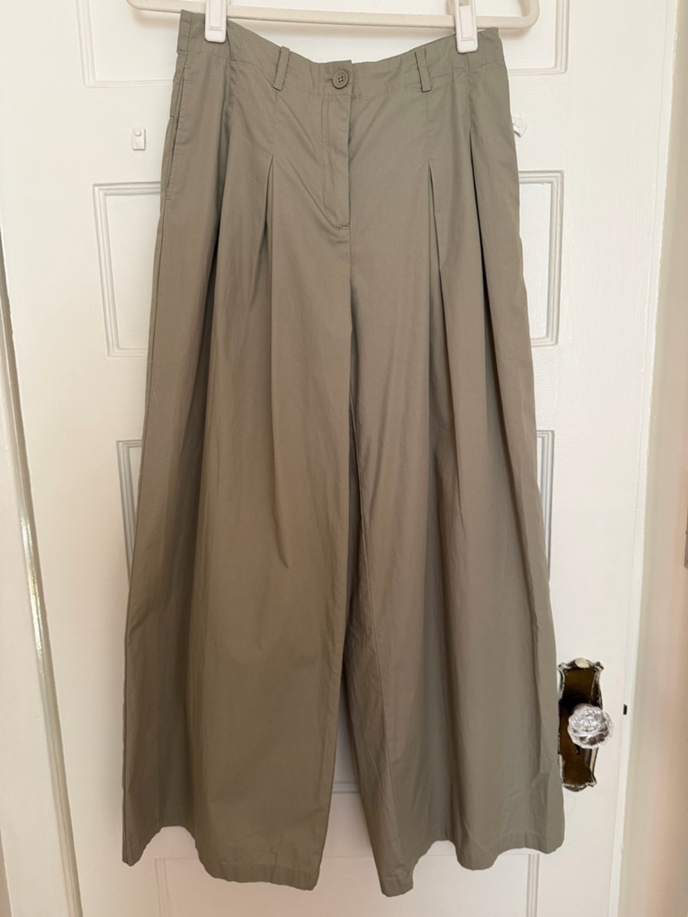Mango Cotton Pleated Wide-Leg Trousers